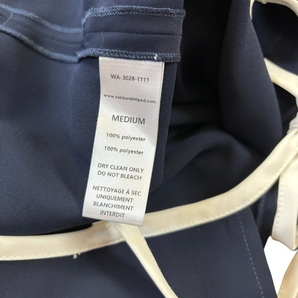 Solid & Striped Disco Slip Dress Women’s Medium Navy White Bows Summer Midi - Picture 13 of 14